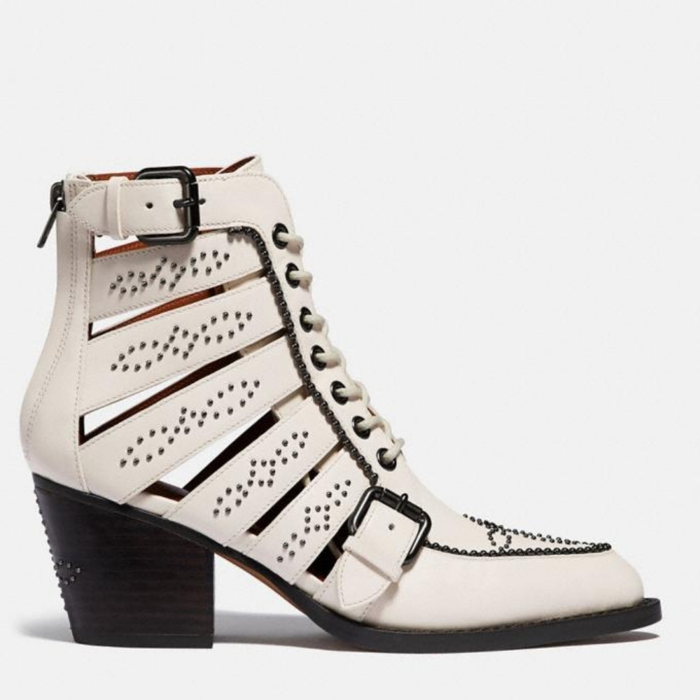Coach Paisley Leather Bootie Size 6 - Picture 3 of 9